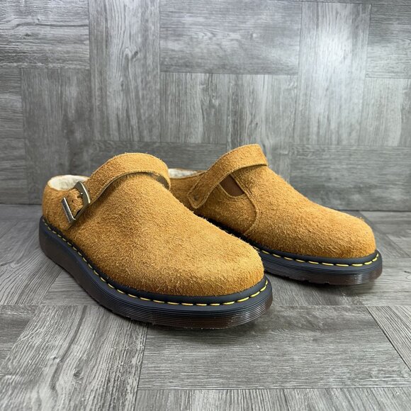 Dr. Marten ISHAM Men's size 10 Faux Shearling Lined Suede Wheat Mule - Picture 5 of 7